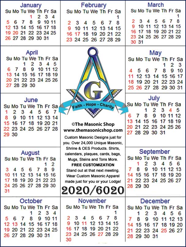 Freemason Calendar 2024 Lok Emilie Rodina