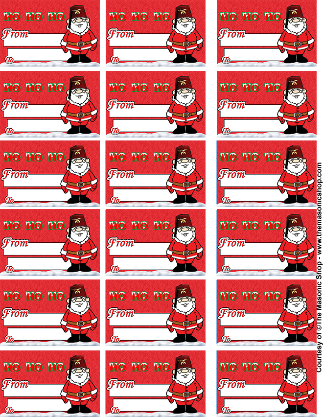 Shriners Christmas Gift Tags